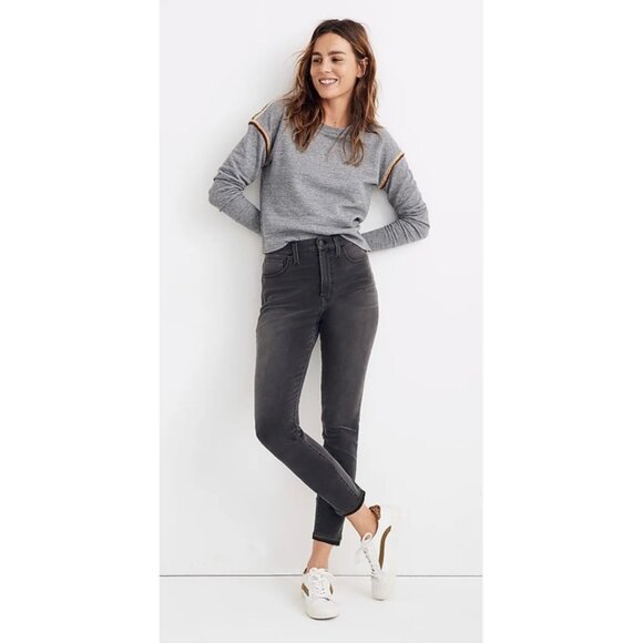 Madewell Denim - Madewell Womens Jean High-Rise Size 28 Roadtripper Jeggings Skinny Raw Hem Gray